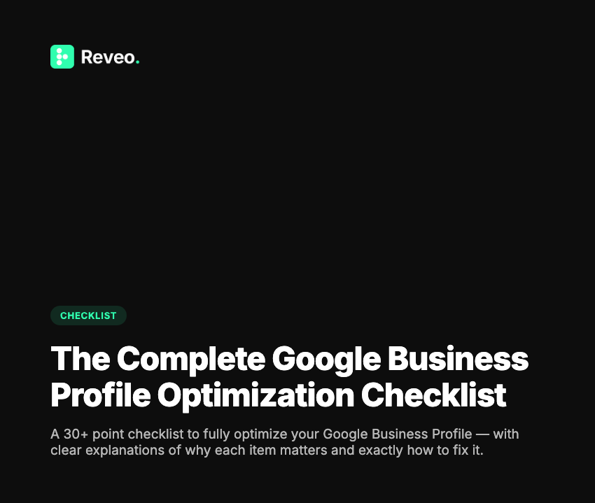 The Complete Google Business Profile Optimization Checklist | Reveo — cover