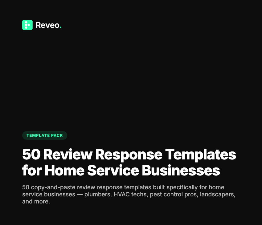 50 Review Response Templates for Home Service Businesses | Reveo — cover