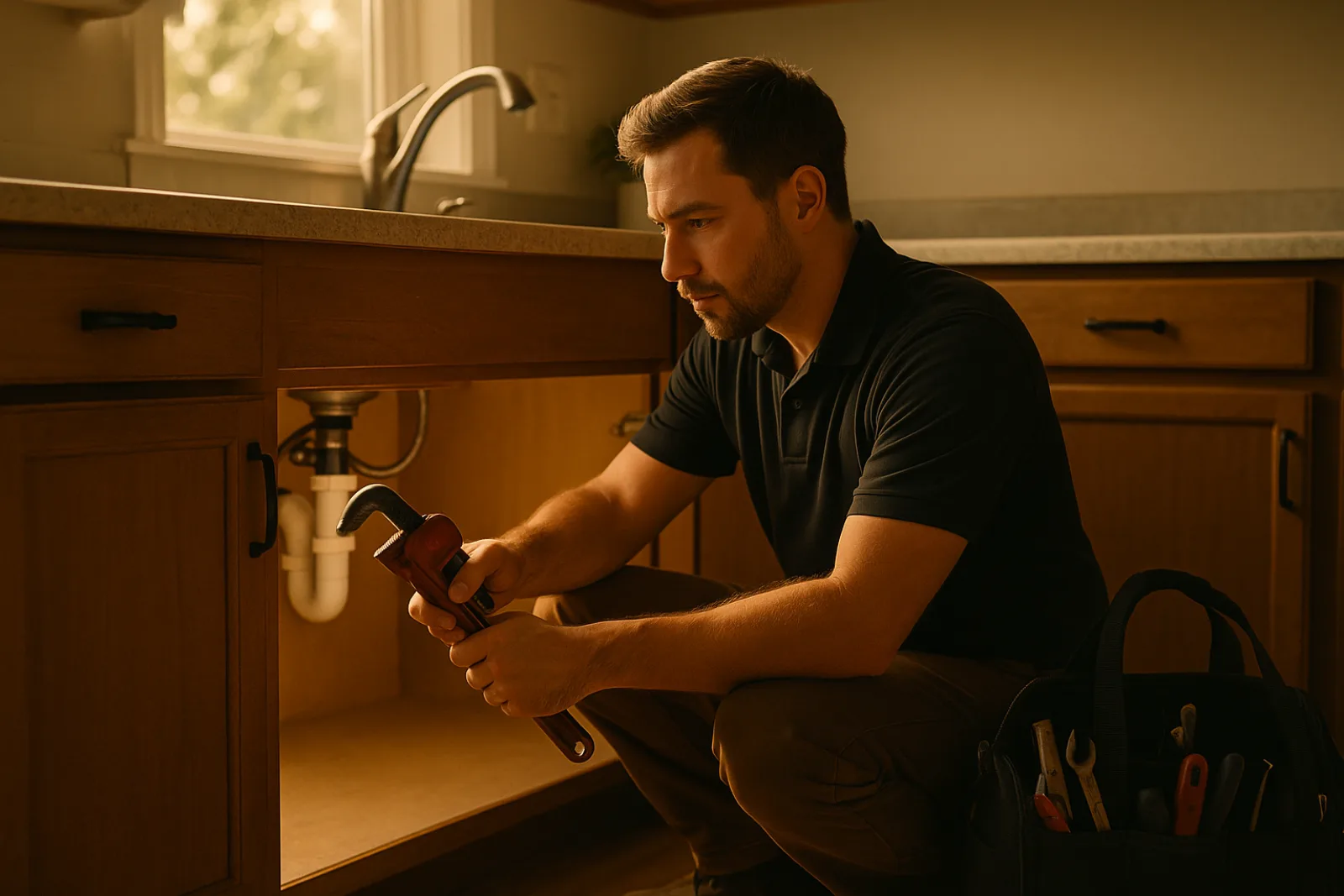 Plumbing professional at work — Reveo