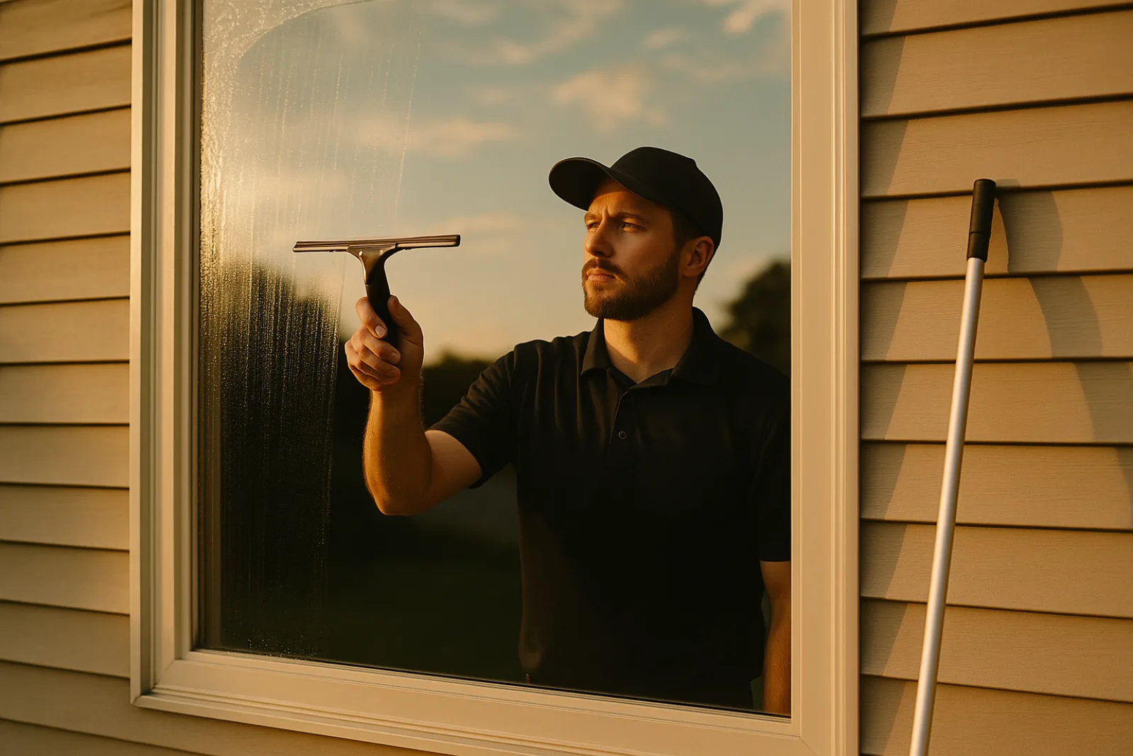 Window Cleaning professional at work — Reveo